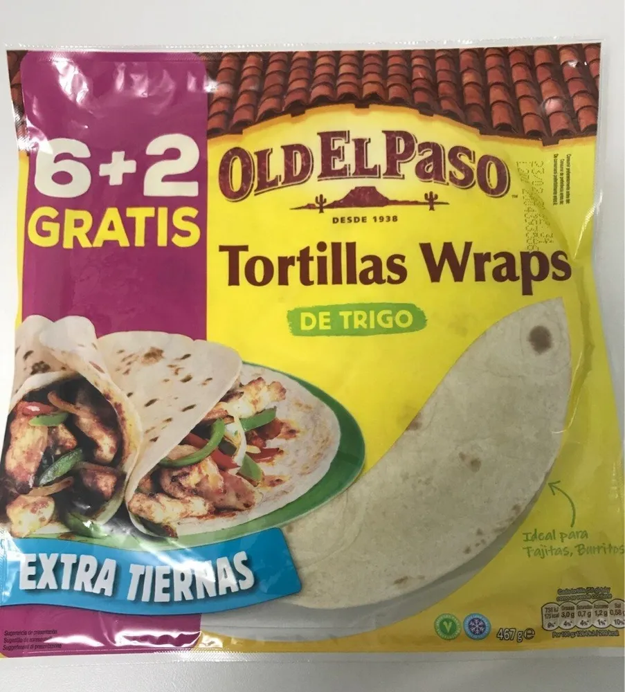 Tortillas mejicanas de trigo Wraps 6 unidades envase 350 g