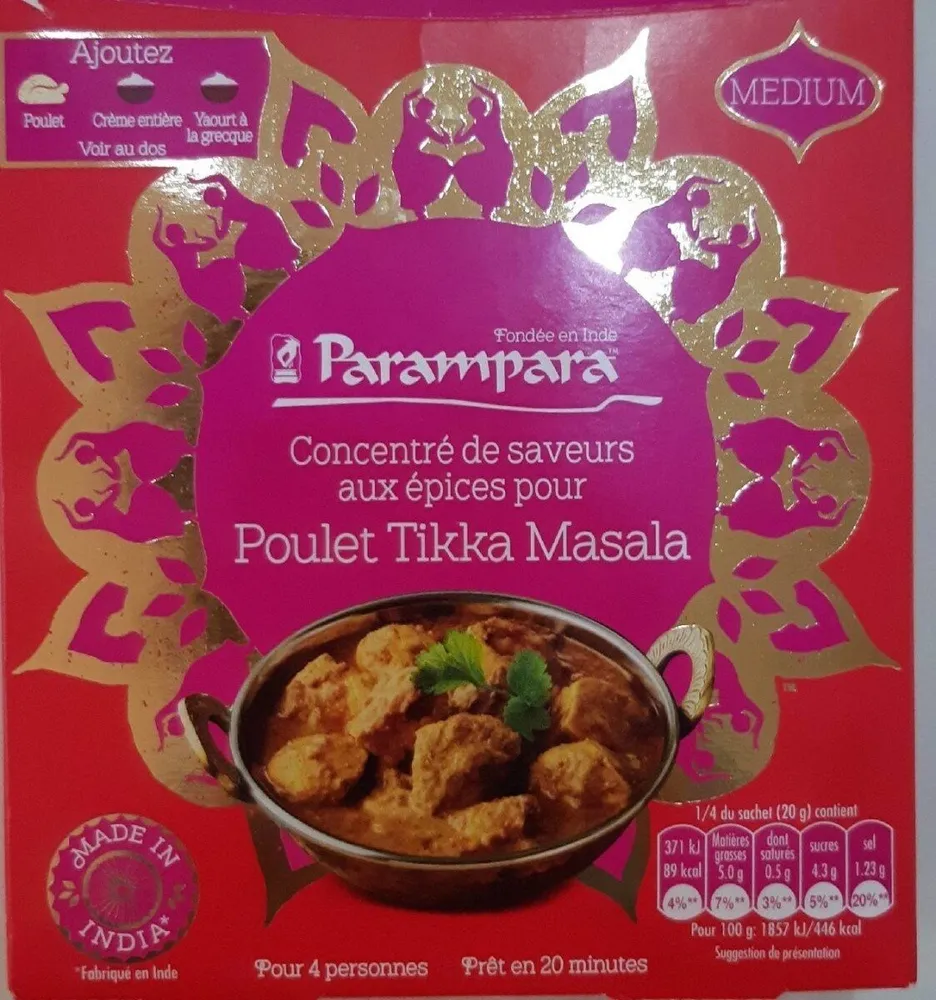 Concentré de saveurs aux épices pour Poulet Tikka Masala