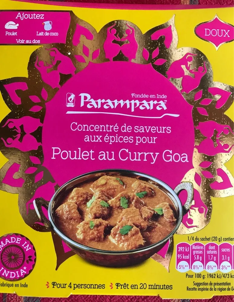 Parampara Concentré de saveurs aux épices pour poulet au curry