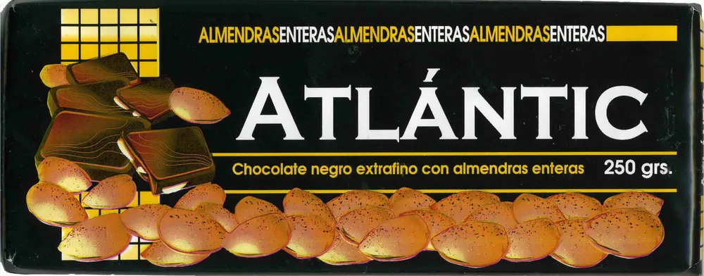 Atlántic chocolate negro con almendras 45% cacao