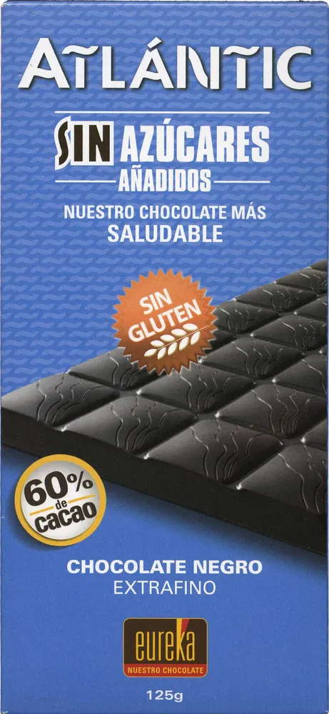 Atlántic chocolate negro edulcorado 60% cacao