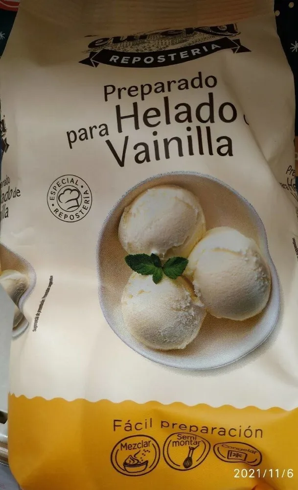 Preparado para helado de vainilla