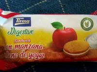 Digestive sandwich con manzana relleno de yogur