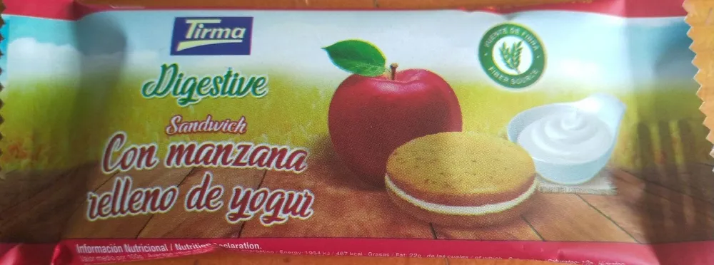 Sandwich con manzana relleno de yogurt