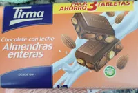 Chocolate con leche almendras enteras