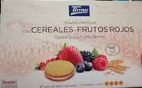 Sandwich con cereales y frutos rojos
