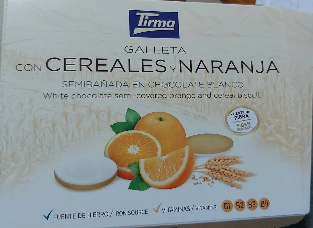 Galleta con cereales y naranja