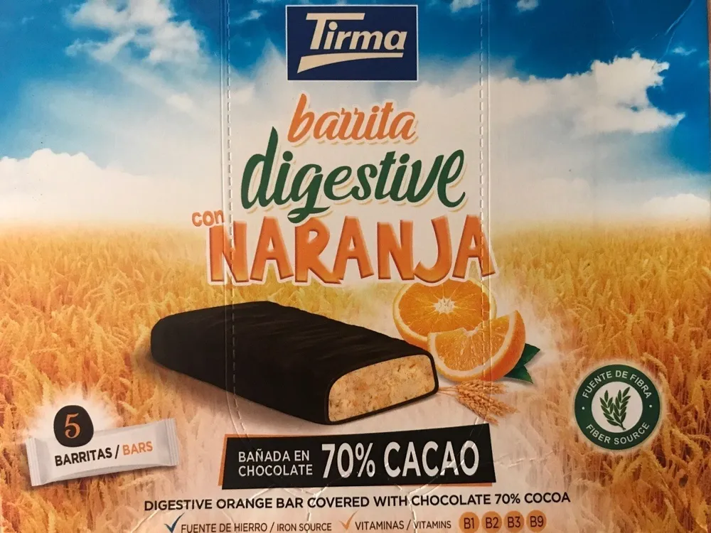 Barrita digestive con naranja