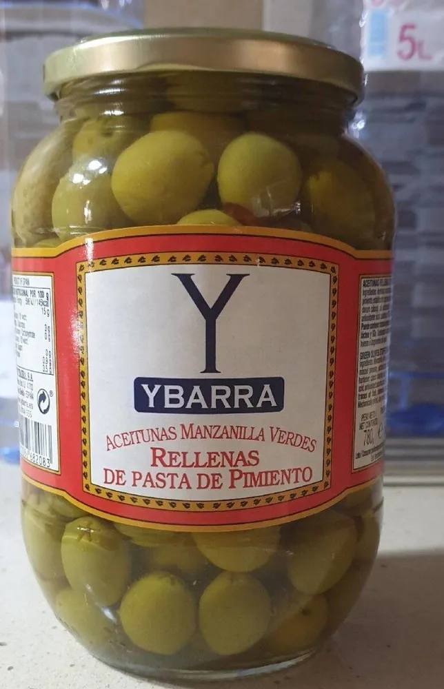 Ybarra Aceitunas Manzanilla Verdes Rellenas De Pimiento
