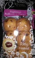 Magdalenas rellenas de cacao.