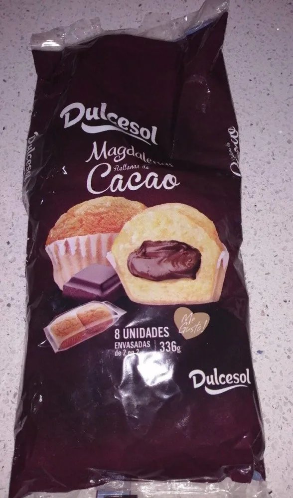 Magdalenas rellenas de cacao
