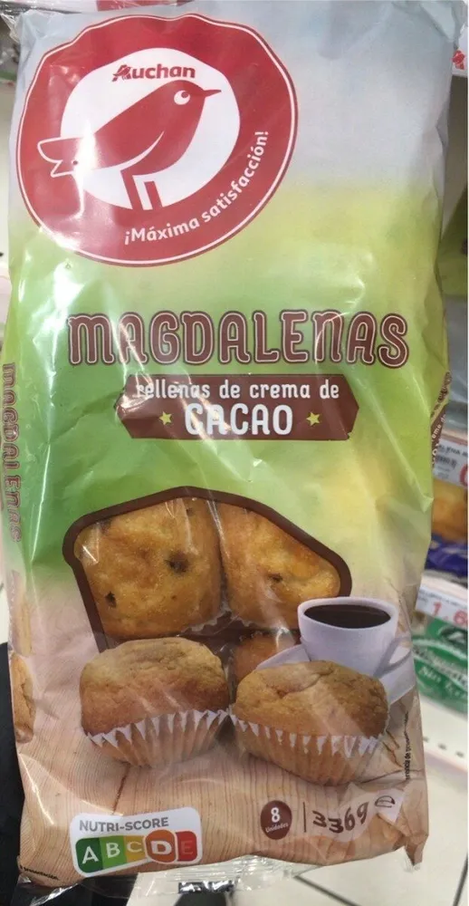 Magdalenas rellenas de crema de cacao