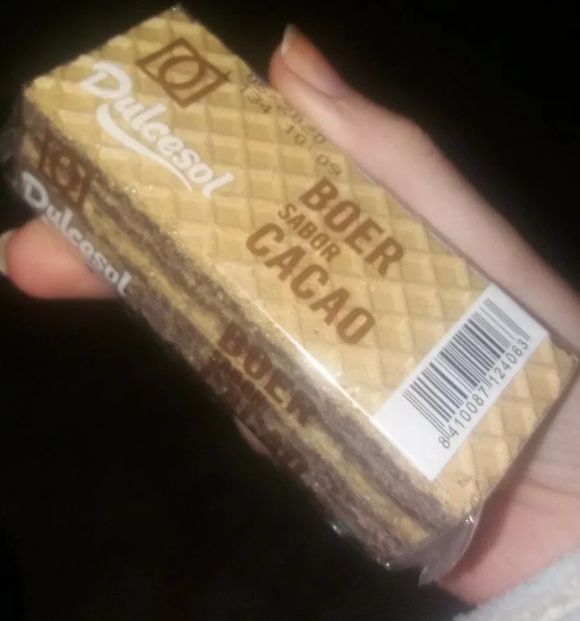 Barquillo relleno sabor cacao