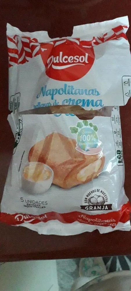 Napolitanas rellenas de crema