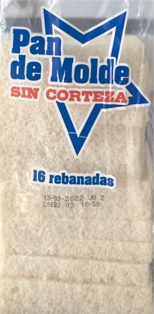 Pan de molde sin corteza