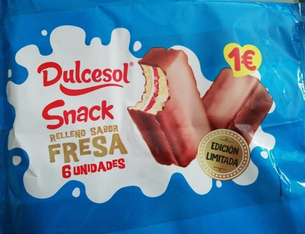 Snack relleno sabor fresa