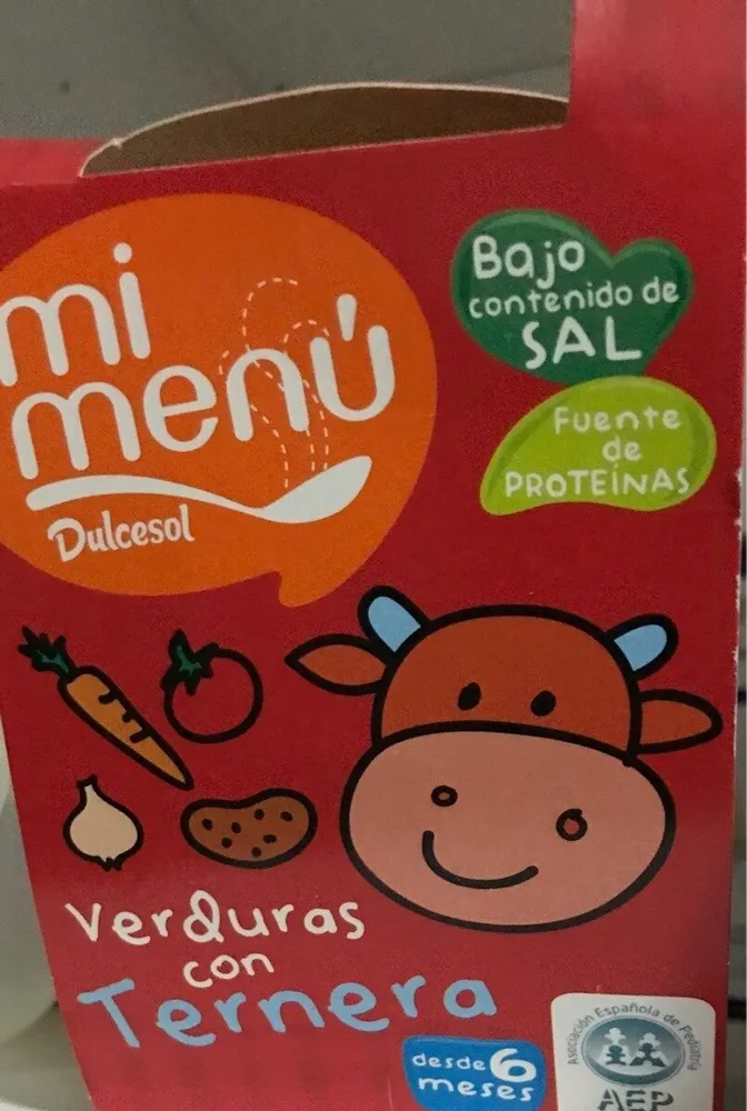 Potito verduras con ternera