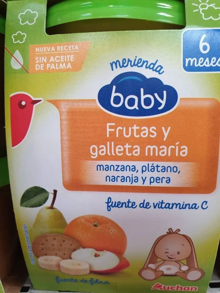 Frutas y galleta maría