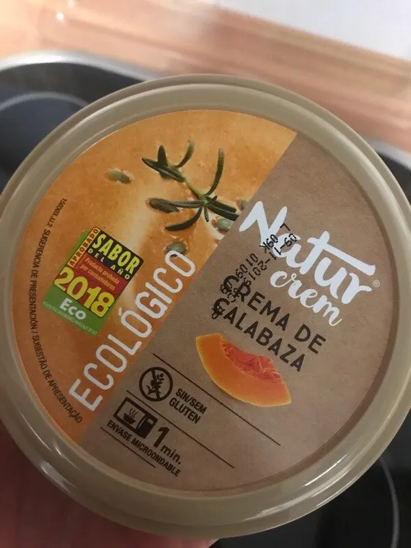 Crema ecológica de calabaza y sin gluten