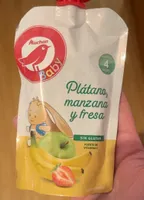 Platano, manzana y fresa