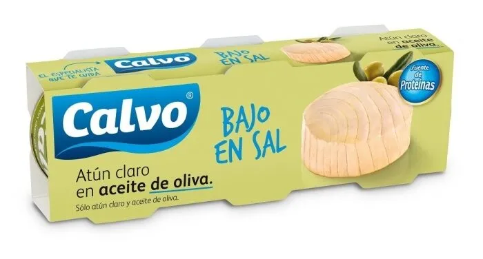 Atún claro en aceite de oliva bajo en sal