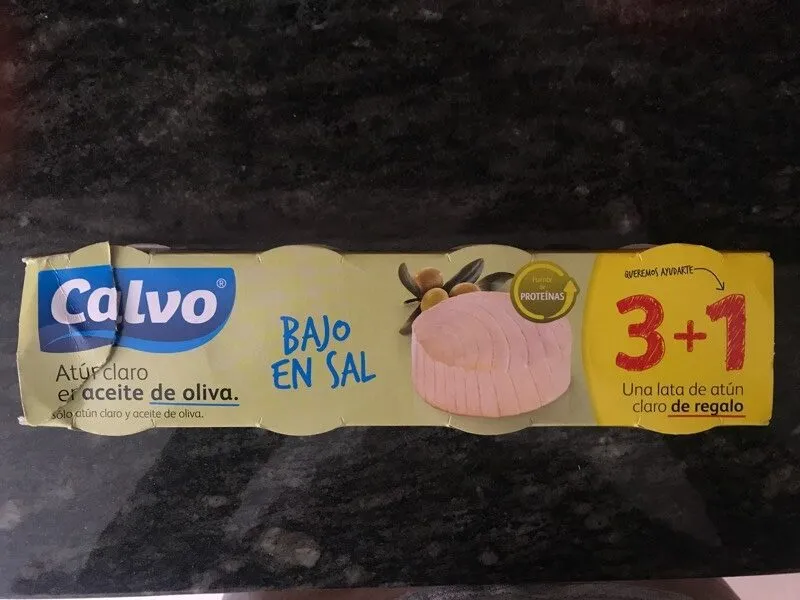 Atún claro en aceite de oliva bajo es sal