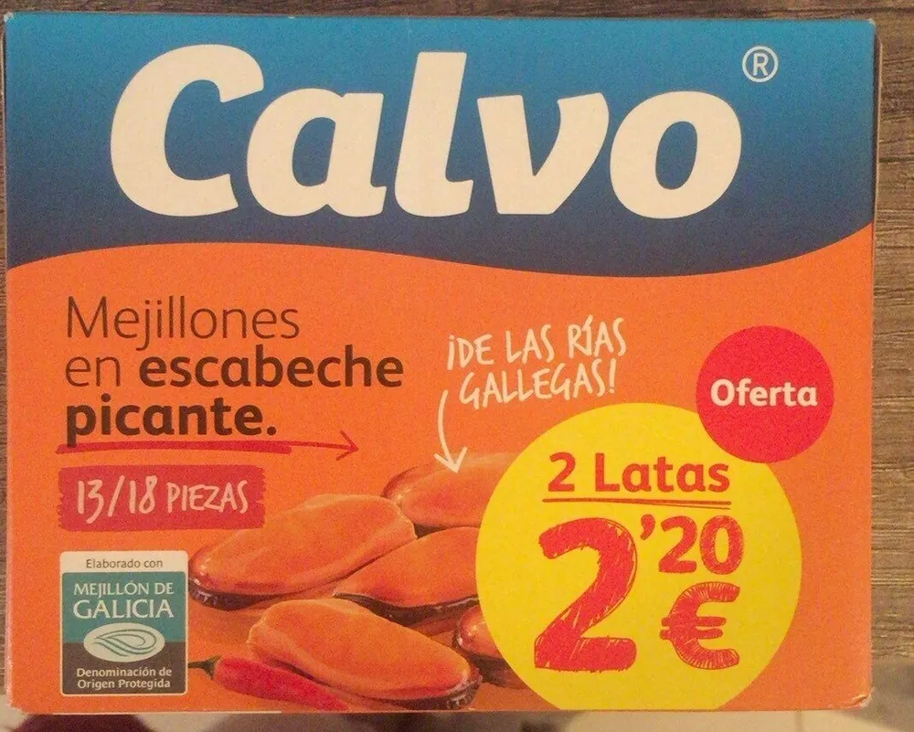 Mejillones en escabeche picante