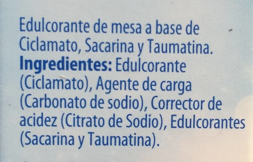Edulcorante de mesa a base de ciclamato, sacarina y taumatina
