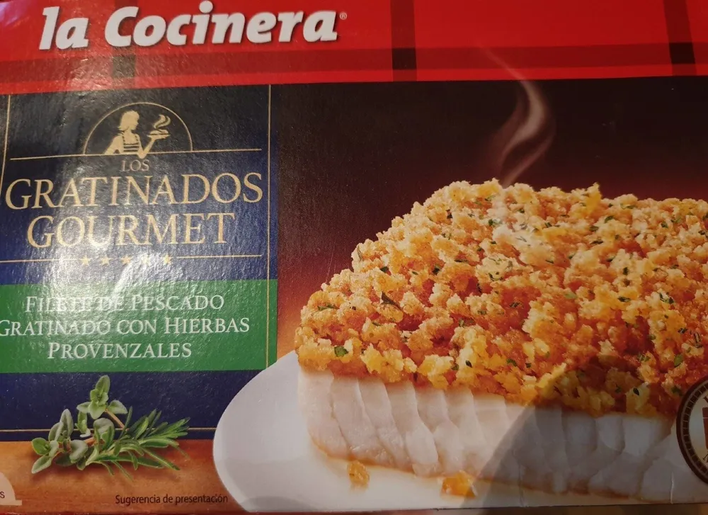 Filete de pescado gratinado con hierbas provenzales