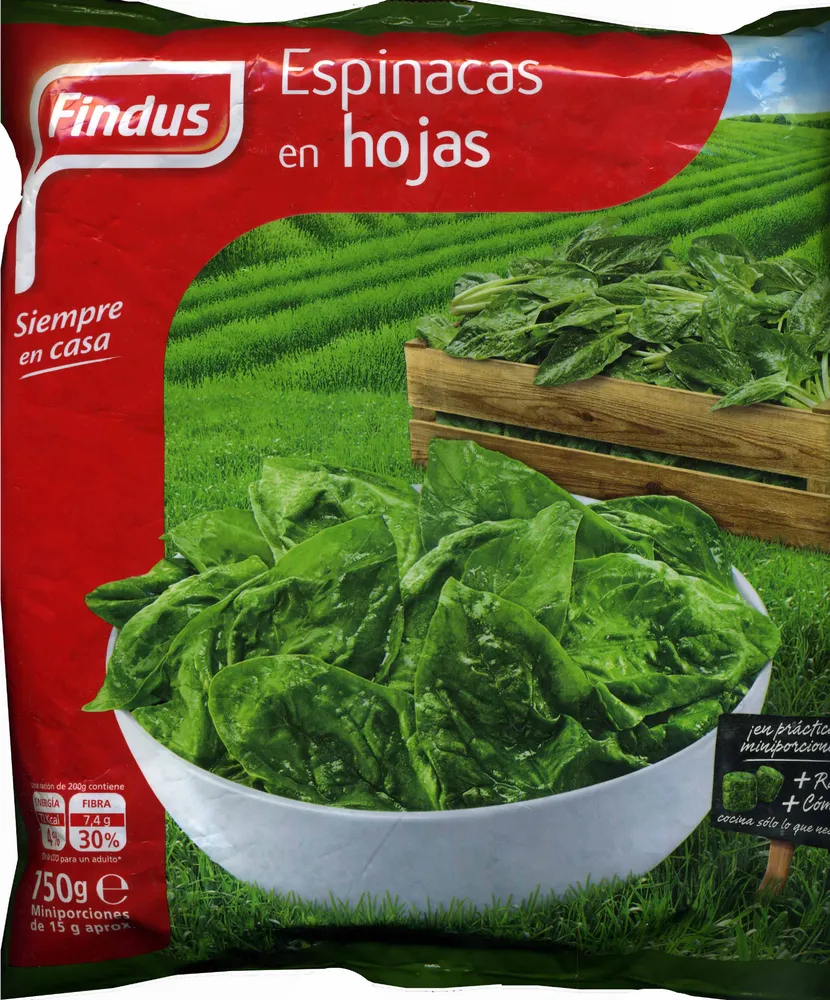 Espinacas en hojas congeladas "Findus"