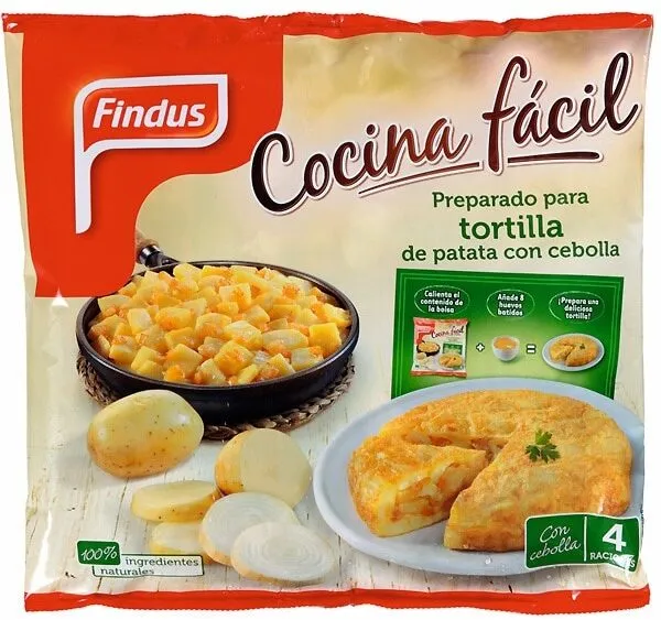 Preparado para tortilla de patata con cebolla