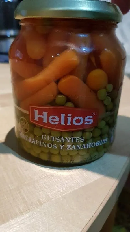 Guisantes extrafinos y zanahorias