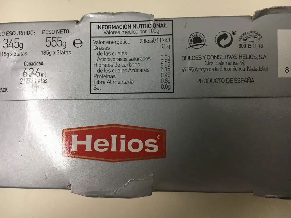 Melocoton con Edulcorantes