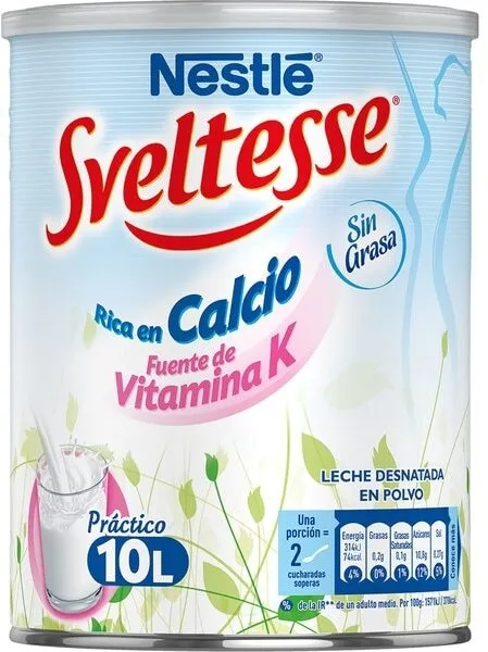 Leche desnatada polvo rica calcio