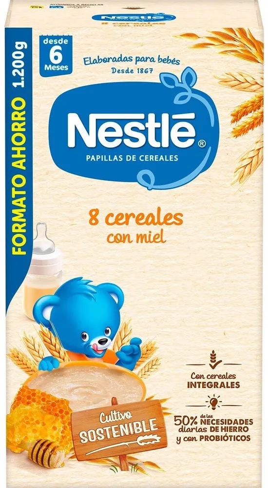 Papilla 8 cereales con miel