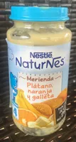 Naturnes merienda plátano, naranja y galleta