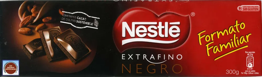 Chocolate negro sin gluten