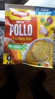 Sopa de pollo con fideos finos