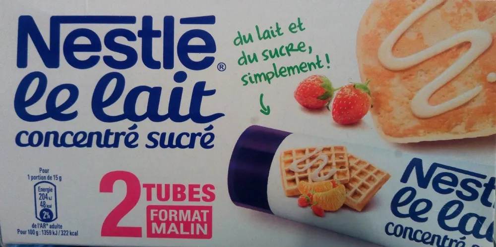 Lait concentré sucré "format malin" 2 tubes