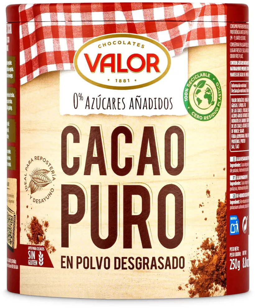 Cacao puro en polvo desgrasado