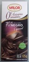 Chocolate negro 70% cacao 0% azúcares