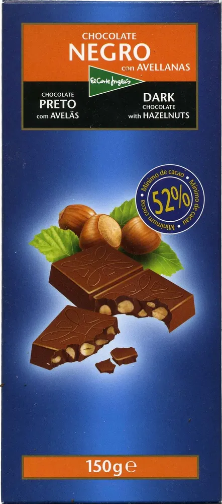 Chocolate negro con avellanas
