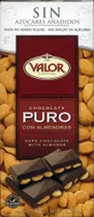 Chocolate puro con almendras enteras 0% azúcares añadidos