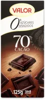 Chocolate negro 0% azúcares añadidos 70% cacao