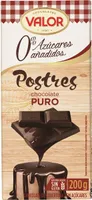 Postres chocolate puro azúcares añadidos y sin gluten