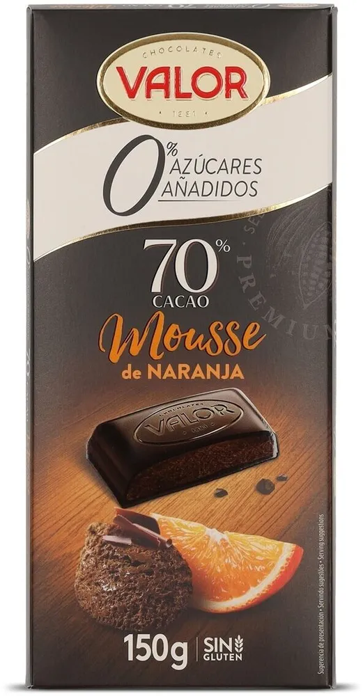 Chocolate negro 70% con mousse de naranja