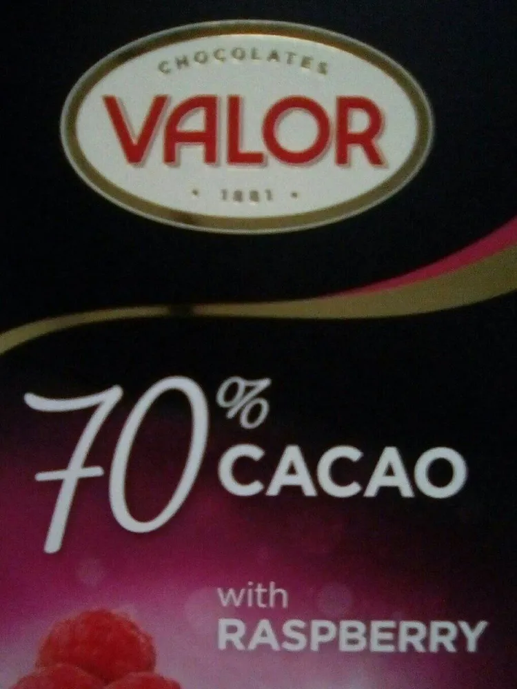 Chocolate 77% cacao con frambuesa