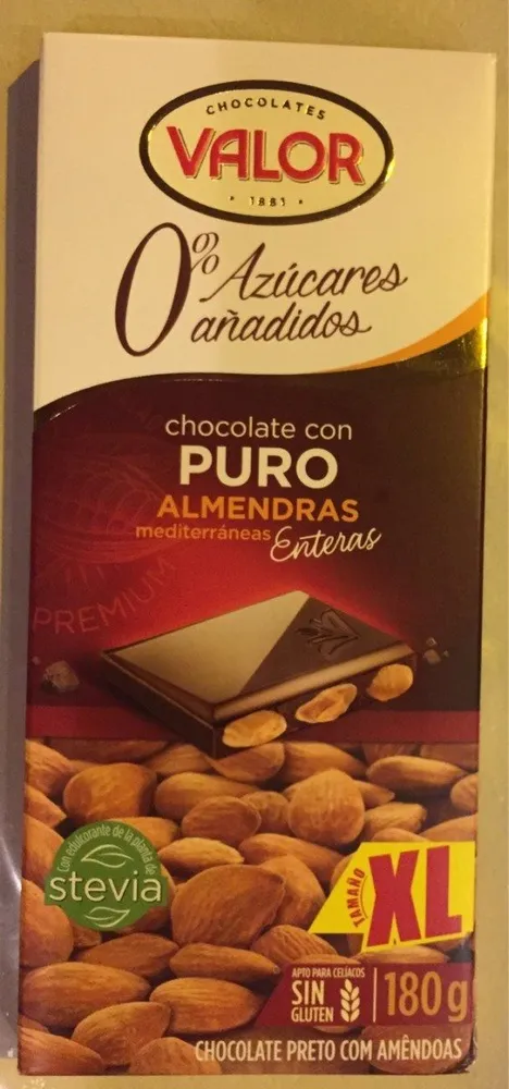 Chocolate con puro almendras mediterraneas enteras