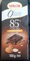 Chocolate valor 85% con almendras
