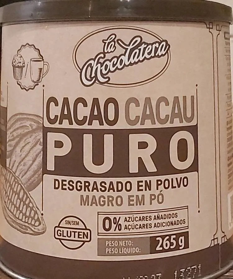 Cacao puro desgrasado en polvo